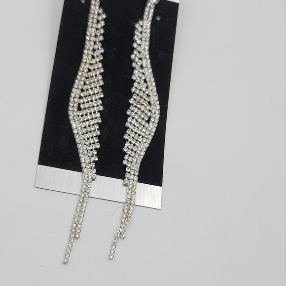 FASHION Rhinestone statement drop earrings - Picture 6 of 6